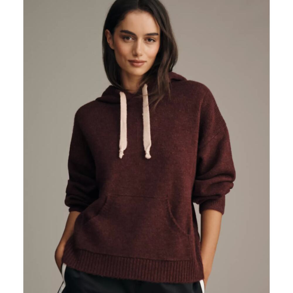 NWT Anthropologie Daily Practice Huddle Up Pop Cord Hoodie | Plum | Size M